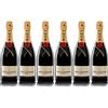 VINADDICT Set di 6 Champagne Moët & Chandon Brut Moët Imperial, 750 millilitri