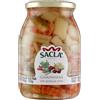 Sacla Saclà, Giardiniera Con Aceto di Vino, Ideale per Aperitivo, Antipasti e Preparazioni, Vaso Vetro, Maxi Formato da 1000g (630g sgocciolato), Confezione da 4 pezzi
