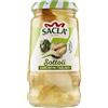 Sacla Saclà, Sottolì, Carciofini Tagliati sottolio, Ideali per Aperitivo, Antipasto, Pizze, Insalate e per Arricchire i Tuoi Piatti, Vaso Vetro, 285g, Confezione da 12 pezzi