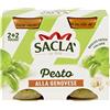 Sacla Saclà, Pesto alla Genovese Duo, Condimento per Pasta e per Arricchire i Tuoi Piatti, con Basilico Fresco Italiano, Vaso Vetro, 2x90g, Confezione da 6 Pezzi