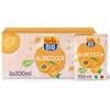 ISOLA BIO Succo di Frutta Biologico Albicocca, 100% Ingredienti Naturali, Frutta Italiana in Mini Brik per Colazione e Merenda, Formato 3 confezioni da 200 ml