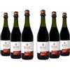 BotteBuona Vino Rosso Frizzante Lambrusco Emilia IGT, Gusto Pieno, 8% Vol, Confezione con 6 Bottiglie da 750 ml