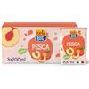 Isola Bio Succo di Frutta Biologico Pesca, 100% Ingredienti Naturali, Frutta Italiana in Mini Brik per Colazione e Merenda, Formato 3 confezioni da 200 ml