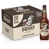 Kozel Birra Lager Dark, Cassa Birra con 20 Birre in Bottiglia da 50 cl, 10 L, Gusto Morbido e Rinfrescante, Gradazione Alcolica 3.5% Vol
