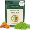 VAHDAM, Curcuma Matcha Polvere di tè verde - POTENTE SUPERFOOD BLEND (100g/50 tazze) 100% puro e polvere di Matcha giapponese non miscelatoI