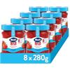 Hero Light Confettura di Fragole Light, 8 Vasetti da 280 gr, Marmellata e Confettura Extra con Frutta di Alta Qualità, Senza Zuccheri Aggiunti e Pochissime Calorie per Porzione