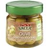 Sacla Saclà, OlivOlì, Olive Verdi Denocciolate Biologiche, Ideali per Aperitivo, Insalate e per Arricchire i Tuoi Piatti, Vaso Vetro, 185g (90g sgocciolato), Confezione da 6 Pezzi