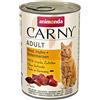 animonda Carny Adult, cibo umido per gatti, Manzo + Pollo, Cuore d'Anatra 6 x 400 g