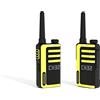 KENWOOD, Ricetrasmittenti UBZ-LJ9SET, Walkie-Talkie Senza Licenza, Fino a 18 Ore di Carica, Raggio 6 km, 32 Canali con Chiamata Selettiva, 20 Toni Disponibili, Ricarica Rapida, Giallo e Nero