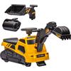 HOMCOM Ruspa Giocattolo 3 in 1 con Volante e Benna di Scavo, 100x43x48.5 cm, Giallo e Nero|Aosom