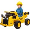 AIYAPLAY Camion Giocattolo Licenza Caterpillar con Telecomando, Fari, Secchio e Pala, 110x70.5x61.5 cm, Giallo|Aosom