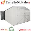 Box in Acciaio Zincato Casetta da Giardino in Lamiera Box Auto 3.60 x 6.00 m x h2.32 m - 346 KG - 21,6 metri quadri - BIANCO