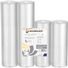 BOLSEMACK Sacchetti Sottovuoto alimenti - x2 Rotoli 30x600cm + x2 Rotoli 20x600cm - Rotoli Sottovuoto per Alimenti per Macchine Sottovuoto - rotolo sottovuoto alimenti - Senza BPA.