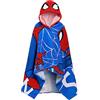 SPIDER-MAN Asciugamano con cappuccio 100% cotone Dress Up Avengers Poncho Bagno per bambini Asciugamano da spiaggia Nuoto avvolgente Ragazzi che cambiano accappatoio