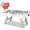 Garlando Calciobalilla Goleador Evolution White con Aste Uscenti, Gambe Pieghevoli - Piano di Gioco in Vetro- biliardino Garlando cd.SC614956