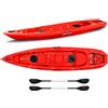 Big Mama Kayak Canoa biposto Mojito Big mama kayak - 380 cm - 2 posti adulto + 1 posto bambino + 2 gavoni + 2 ruote integrate + 2 pagaie omaggio - ROSSO