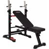Hammer Panca Piana Inclinabile/Reclinabile Folding Bench and Barbell Rack Force 4.0 Multifunzione Palestra Peso Max Utente 180 Kg. Richiudibile Salvaspazio Linea Hammer cod. 5202