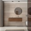 DEGHI Mobile bagno sospeso 120 cm noce maior cannettato con lavabo grigio effetto pietra dx e specchio - Deck
