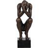 BigBuy Home Figura decorativa nera rame uomo 16 x 19 x 47 cm
