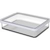 Rotho Loft Contenitore Rettangolare con Coperchio e Guarnizione, Plastica (SAN) senza BPA, Trasparente/Bianco, 1 L, 20.0 x 15.0 x 4.8 cm