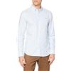 Farah Brewer-Camicia a Righe in Cotone Oxford Slim Fit, Blu Cielo, M Uomo