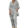 HAOLEI Set Lino Estivo Tuta Donna Completa Camicia Tuta Donna Eleganti di Pantaloni Tuta Elegante Donna Curvy Casual Leggera Confortevole Abbigliamento Donna Offerte Tuta Donna Completa Elegante