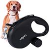 Edipets, Guinzaglio per Cani Allungabile, Retrattile, 5 e 8 Metri, Guinzaglio Flessibile per Addestramento e Passeggiate, per Cani Piccoli, Medi e Grandi (5 Metri, Nero)