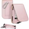MEDMAX Custodia per Freestyle Libre 3 / Libre 2 / Libre Reader, Protettiva Cover da Trasporto, Leggera Case in PU Pelle per Diabetici con Cordino Staccabile & Maniglia (Solo Custodia), (Oro rosa)