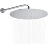 JOHO Grande Soffione Doccia con Braccio a Parete-Soffione Doccia a Pioggia in Acciaio Inox -Docce Fisse con Getti In Silicone Anticalcare - Rotondo D40 cm / 16 Pollici- Braccio 40 cm, Cromo
