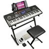 RockJam RJ761-SK Kit Tastiera Pianoforte 61 Tasti, Pianola con Touch Screen, Pedale Sustain, Supporto, Sgabello Imbottito, Cuffie e Lezioni