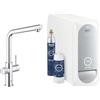 GROHE Blue Home miscelatore monocomando per lavello con sistema filtrante dell'acqua, Bocca L, Filtro acqua incluso, cromo, 31454001