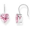Thomas Sabo H2288-051-9 - Orecchini pendenti in argento Sterling 925 con cuore di zirconi rosa, misura unica, Argento sterling, Zirconia cubica
