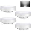 ILEEDear Faretto LED GX53 9W, Bianca Fredda 6500K, Equivalente a Lampada Alogena 71W, Luce LED GX53 per Armadi, Non Dimmerabile, Confezione da 4