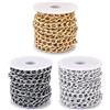 BB Beadthoven Beadthoven 3 rotoli di catene in alluminio ritorto, 3 colori, non saldate, taglio diamantato, con bobina per bracciali, collane, creazione di gioielli, 5 m