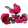 SaintBaby Passeggino Trio 3in1 2in1 Isofix Ovetto Compatto Q-Step by SaintBaby rosa 2in1 Senza Ovetto