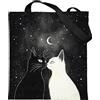 Loxato Tote Bag Aesthetic - Borsa Tela con Cerniera e Tasca Interna Grande 37x42cm - Tote Bag Università - Borsa Tela Donna