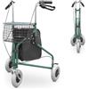 Quirumed Walker pieghevole a 3 ruote con cestino e zaino