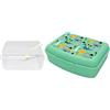 Nerthus FIH 1227 lunch box bambino dinosauri con divisore e forchetta scatola pranzo riutilizzabile ideale per la scuola