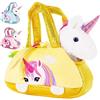 Brubaker Peluche Arcobaleno Unicorno in Borsetta - 20 cm - Peluche in Borsa - Giallo