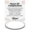 Bramart Bracciale Uomo Idea Regalo Compleanno 30 anni Argento Sterling 925 modello Tennis Regalo per lui Festa Evento speciale, Bracciali Compleanni Natale - Cofanetto con DEDICA incluso (30 Anni - M1)