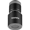 WatWin Aeratore girevole, WatWin Select Swivel Aerator M22/24 Nero 7L | Aeratore rubinetto | Aeratore per rubinetto a risparmio idrico | Rompigetto rubinetto | Doppia funzione (Nero)