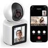 SHIWOJIA Telecamera WiFi Interno, Telecamera Monitor Anziano/Bambino con Chiamata con un Pulsante, Audio a 2 vie, 360°Ruotare, Visione Notturna, Rilevamento del Movimento