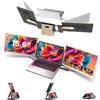 Bunosdias Kwumsy Monitor Portatile Per Laptop-15.6'' Schermo Portatile Per Laptop Adatto A Tutte Le Dimensioni Di Laptop, Triplo Monitor Con Ruotabile 90°-235°&Plug And Play Per Wins/Mac/PC(Tipo-C/HDMI/H5-T)
