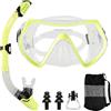 APLOS Set da snorkeling per adulti, anti-appannamento Maschera Snorkeling, con occhiali da snorkeling e boccaglio a secco, in vetro temperato, per snorkeling, nuoto e immersioni