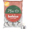 Bolsius D-light Tealight - 75 pezzi - in sacchetto - Lunghezza durata 4 ore - Candele decorative per la casa - Bianco - Contiene cera naturale - Senza olio di palma