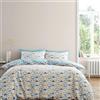 Bianca Hans Retro Spot 200 fili cotone set copripiumino matrimoniale con federe blu