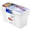 Rotho Domino Set di 3 Vasetti per Congelatore con Motivo Scrivibile sul Coperchio, Plastica (PP) senza BPA, Bianco, 3 x 1.5 L, 23.3 x 11.8 x 11.2 cm