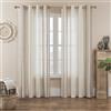 SEEKRIGHT Tende semitrasparenti ricamate in stile bohémien, color panna/beige/tortora, per soggiorno e camera da letto, 213 cm di lunghezza, 2 pannelli, con occhielli, colore neutro, stile rustico, 132 x 213 cm
