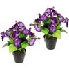 Flair Flower Petunia artificiale, pianta ornamentale, campanula, pianta artificiale, piccola pianta d'appartamento, fiori artificiali, fiori di seta, decorazione finte, pianta in vaso