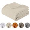 Il Gruppone Passione Casa Copriletto Nido D'ape 100% Cotone Tinta Unita Singolo Piazza Mezza Matrimoniale Prodotto Italiano Waffle Coperta Estiva Leggera Letto Divano Elegante - Panna - Matrimoniale260x280Cm